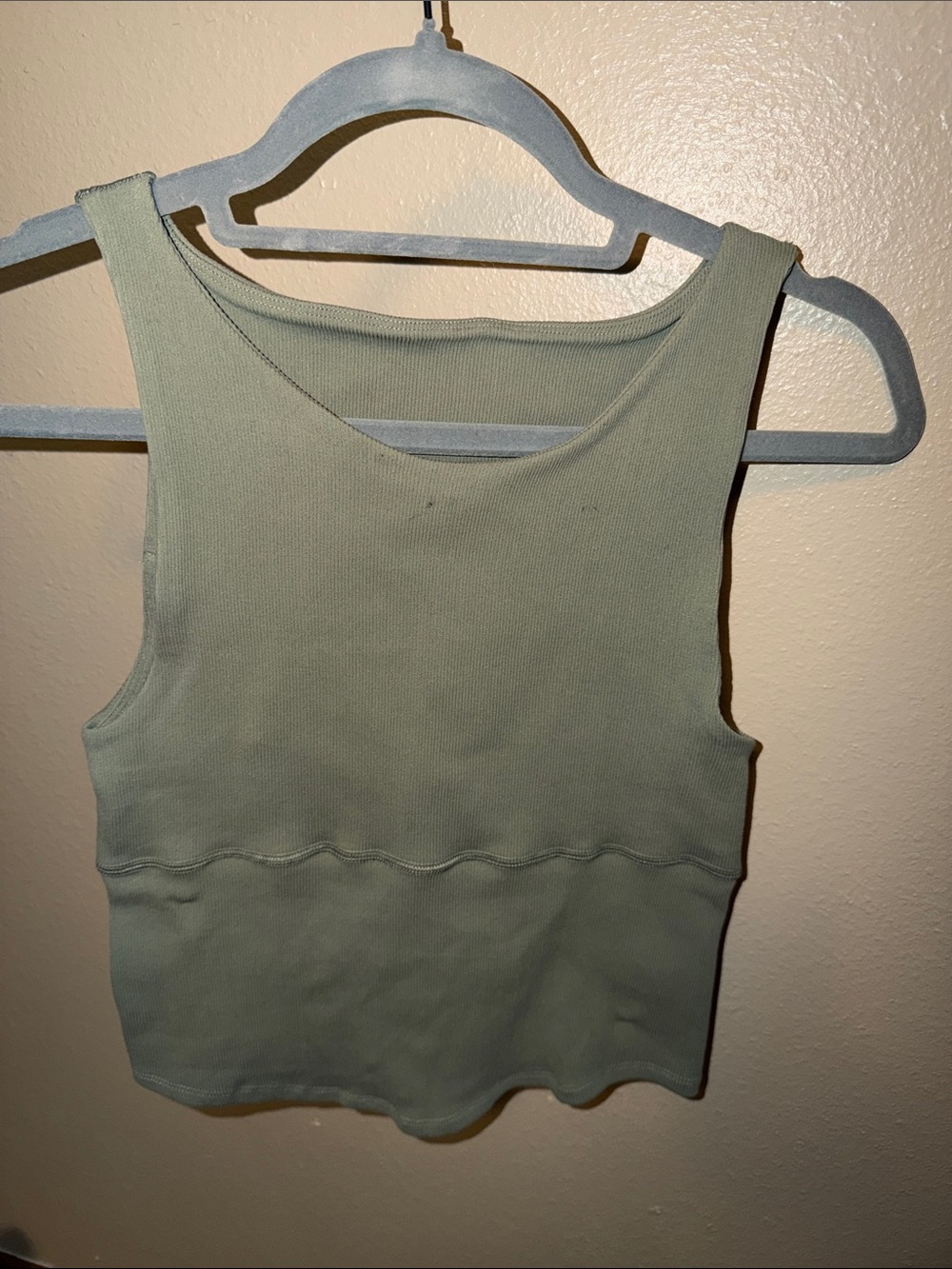 FP Movement by Free People Sage Green Ribbed Cropped Tank